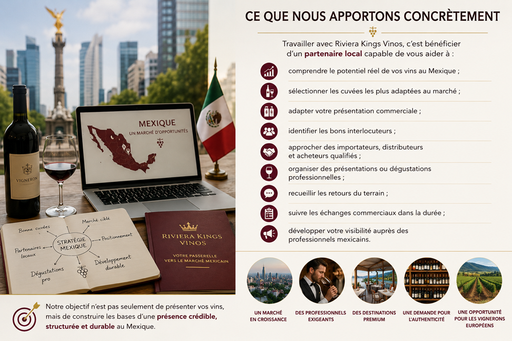 accompagnement export vin Mexique