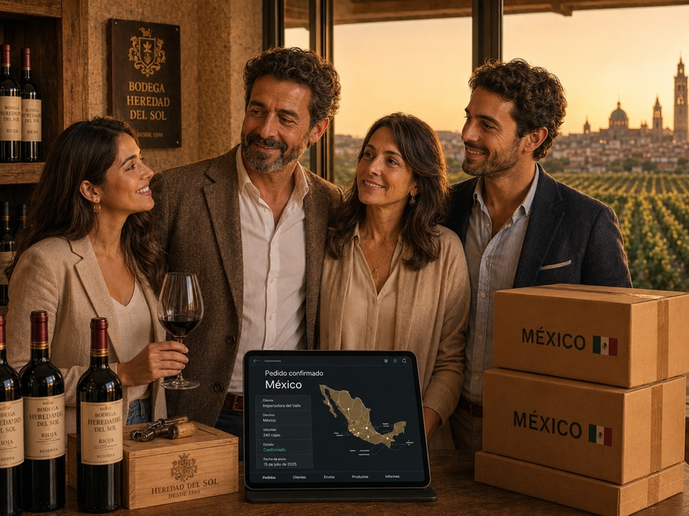 método exportación vino México