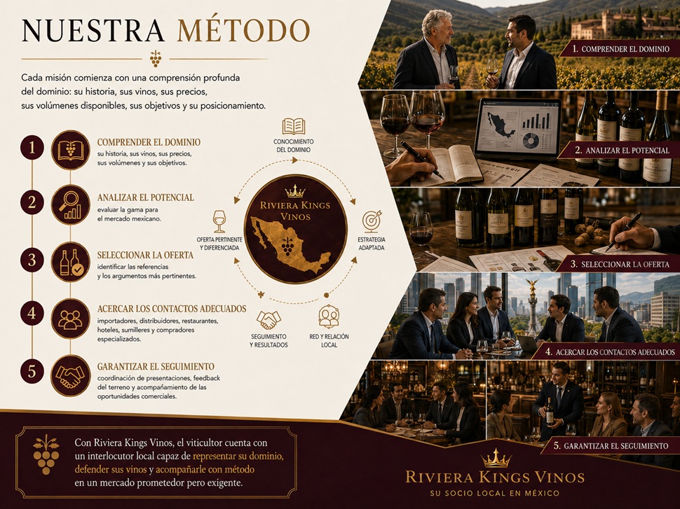 método exportación vino México